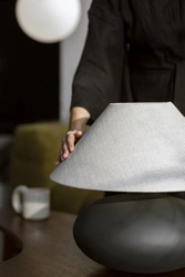 Lampa stołowa SAWA NATUR tkanina o grubym splocie, Kaspa