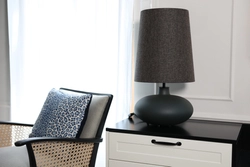 Lampa stołowa SAWA CLASSIC XL brązowy melanż, grafitowa podstawa, Kaspa