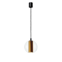 Lampa wisząca MERIDA BLACK S złota, 25 cm, Kaspa