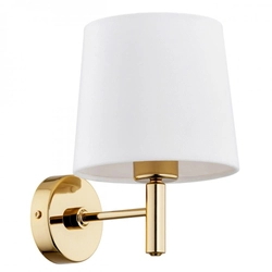 Kinkiet złoty z abażurem białym Ponte Plus