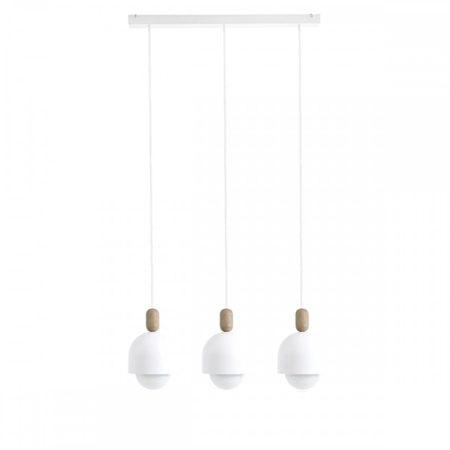 Lampa sufitowa Loft Ovoi 3L biała lampa wisząca na listwie KOLOROWE KABLE