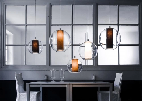 Lampa wisząca MERIDA L szara, 35 cm, Kaspa