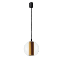 Lampa wisząca MERIDA BLACK M złota, 30 cm, Kaspa