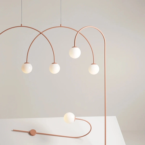 Lampa wisząca UNA 4 koral duża ALDEX