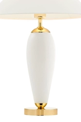 Lampa stołowa REA GOLD biała, z białą podstawą, Kaspa
