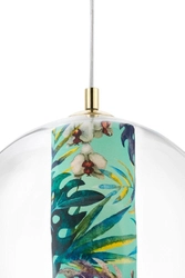 Lampa wisząca FERIA L zielona, 35 cm, Kaspa