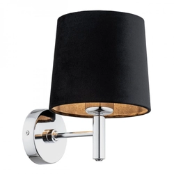 Kinkiet z czarnym abażurem Bolzano Plus chrom