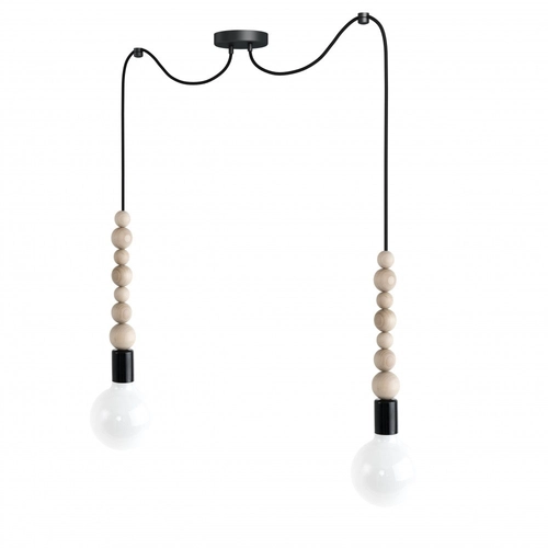 Lampa pająk Loft Sfarer 2 czarna lampa wisząca KOLOROWE KABLE