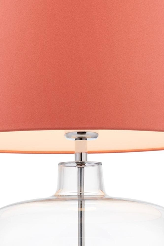 Lampa stołowa SAWA koralowa, transparentna podstawa, Kaspa