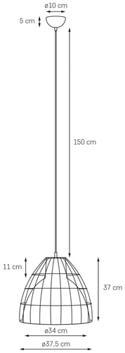 Lampa wisząca loft FRAME L KASPA retro przewód, Kaspa