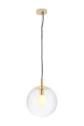 Lampa wisząca ALUR S złota, transparentny klosz, 25 cm, Kaspa