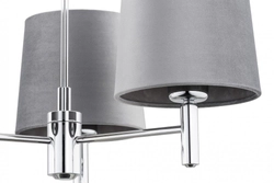 Żyrandol z abażurami szarymi Bolzano Plus 3 chrom