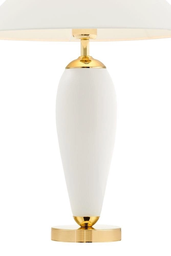 Lampa stołowa REA GOLD biała, z białą podstawą, Kaspa