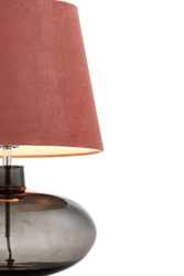 Lampa stołowa SAWA VELVET różowa, przydymiona podstawa, Kaspa