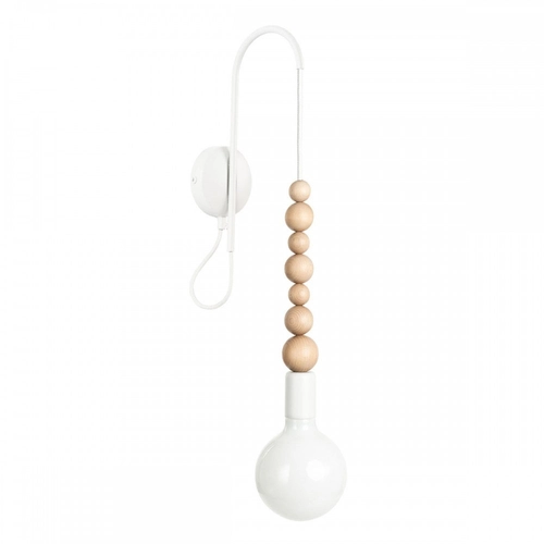 Lampa ścienna Loft Sfarer biały strukturalny kinkiet KOLOROWE KABLE