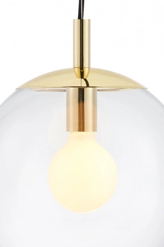 Lampa wisząca ALUR S złota, transparentny klosz, 25 cm, Kaspa