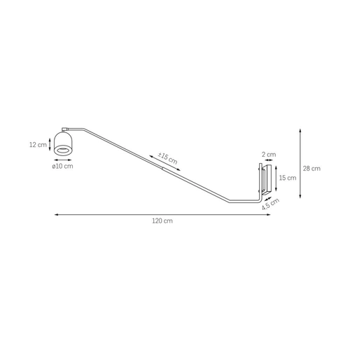 Kinkiet PURO czarny, na wysięgniku, Kaspa