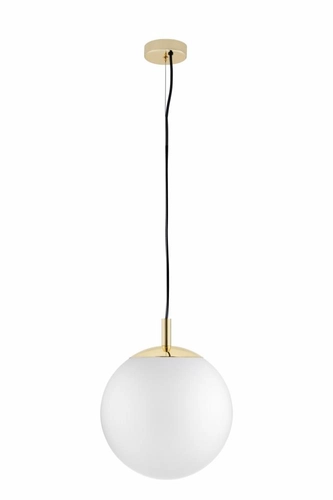 Lampa wisząca ALUR S złota, biały klosz, 25 cm, Kaspa
