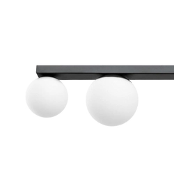 Kinkiet dwupunktowy GIGI czarny, 60 cm, z włącznikiem, Kaspa