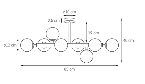 Lampa przysufitowa CUMULUS 3 chrom, Kaspa