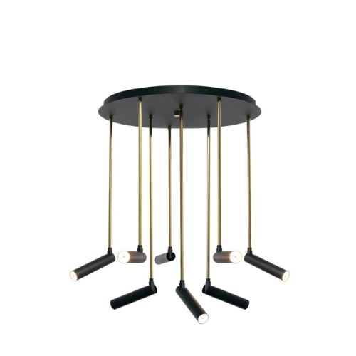 Lampa sufitowa wieloramienna LARS 8 czarna, na plafonie, Kaspa