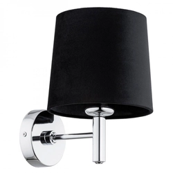 Kinkiet z czarnym abażurem Bolzano Plus chrom
