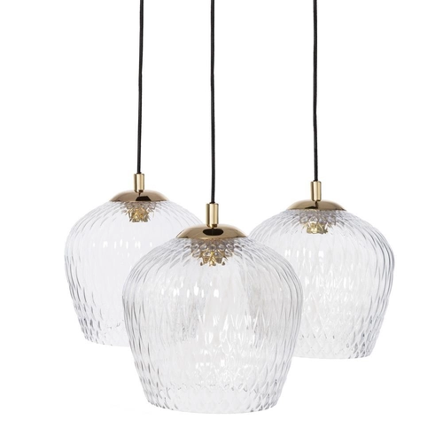 Lampa wisząca trzypunktowa VENUS 3 transparentna, na plafonie, Kaspa