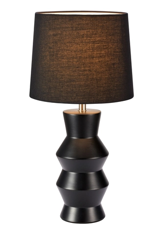 Lampa stołowa SIENNA czarna ceramiczna podstawa z czarnym abażurem Markslojd