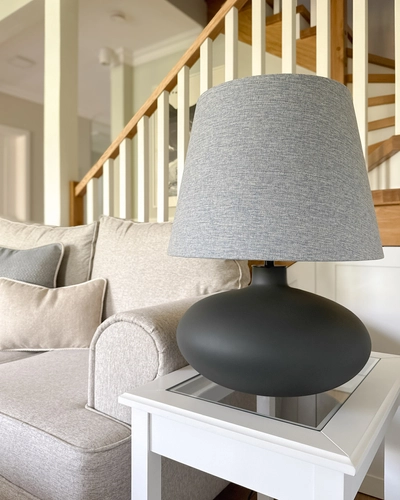 Lampa stołowa SAWA CLASSIC błękitny melanż, grafitowa podstawa, Kaspa