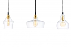 Lampa wisząca trzypunktowa LONGIS GOLD 3 na listwie, Kaspa