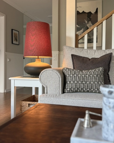 Lampa stołowa SAWA CLASSIC XL błękitny melanż, grafitowa podstawa, Kaspa