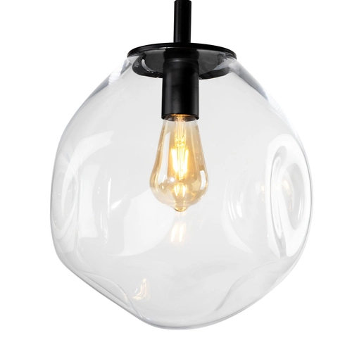 Lampa wisząca AVIA BLACK M transparentna, 30 cm, Kaspa