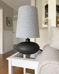 Lampa stołowa SAWA CLASSIC XL błękitny melanż, grafitowa podstawa, Kaspa