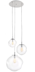 Lampa wisząca trzypunktowa AVIA 3 transparentna, chrom, Kaspa
