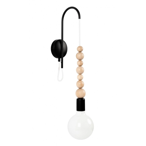 Lampa ścienna Loft Sfarer czarny strukturalny kinkiet KOLOROWE KABLE