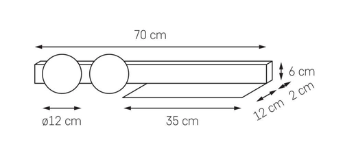 Kinkiet BOTANICA DECO biały, 70 cm, Kaspa