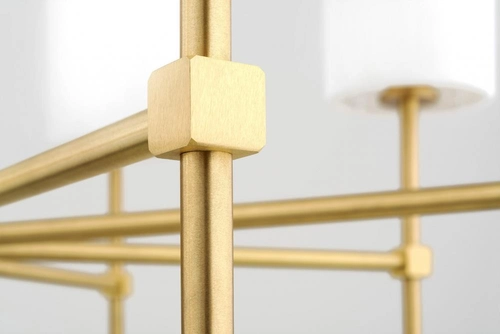 Żyrandol złoty Abruzzo duży biały