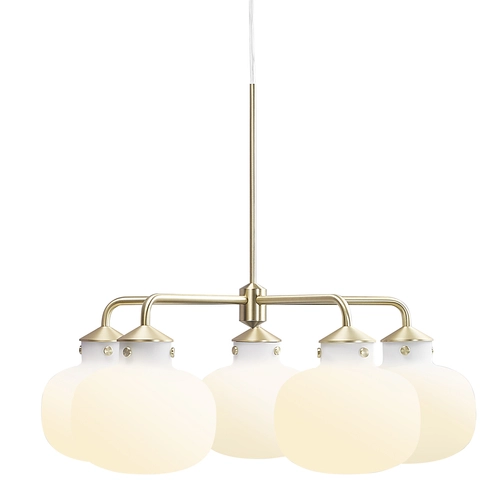 Raito 5-Arm Lampa wisząca Biały/Mosiądz