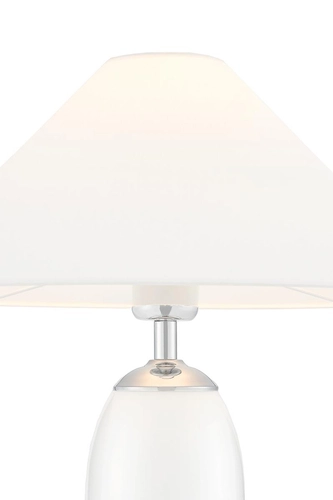 Lampa stołowa REA SILVER biała, z białą podstawą, Kaspa