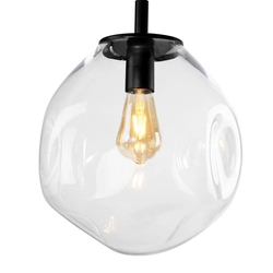 Lampa wisząca AVIA BLACK M transparentna, 30 cm, Kaspa