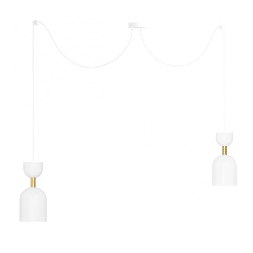 SUPURU 2 biała podwójna lampa sufitowa z mosiądzem