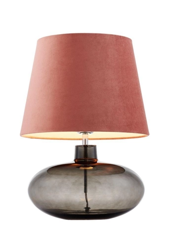 Lampa stołowa SAWA VELVET różowa, przydymiona podstawa, Kaspa