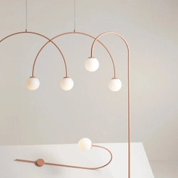 Lampa wisząca UNA 4 koral duża ALDEX