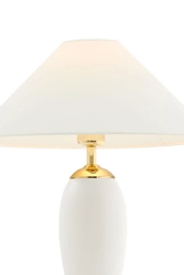 Lampa stołowa REA GOLD biała, z białą podstawą, Kaspa
