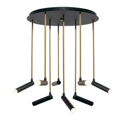 Lampa sufitowa wieloramienna LARS 8 czarna, na plafonie, Kaspa