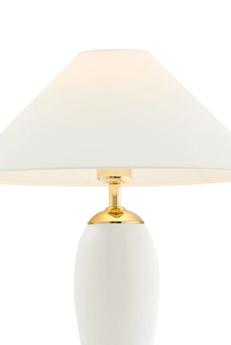 Lampa stołowa REA GOLD biała, z białą podstawą, Kaspa