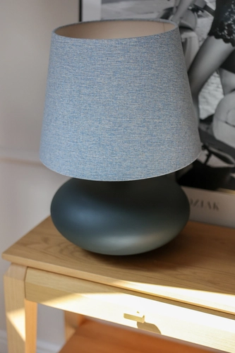 Lampa stołowa SAWA CLASSIC błękitny melanż, grafitowa podstawa, Kaspa