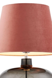 Lampa stołowa SAWA VELVET różowa, przydymiona podstawa, Kaspa