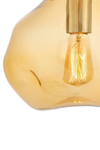 Lampa wisząca AVIA S bursztynowa, 25 cm, chrom, Kaspa