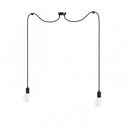 Czarna lampa pająk Loft multi metal line X2 lampa wisząca KOLOROWE KABLE
